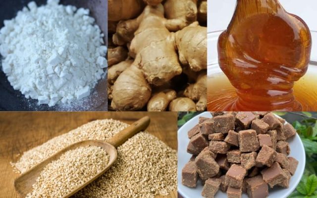 Nguyên liệu làm bánh khô mè bà liêu