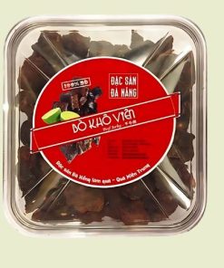 Bò khô viên Đà Nẵng, viên tròn vừa ăn, hương vị đậm đà, tiện lợi.